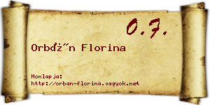 Orbán Florina névjegykártya
